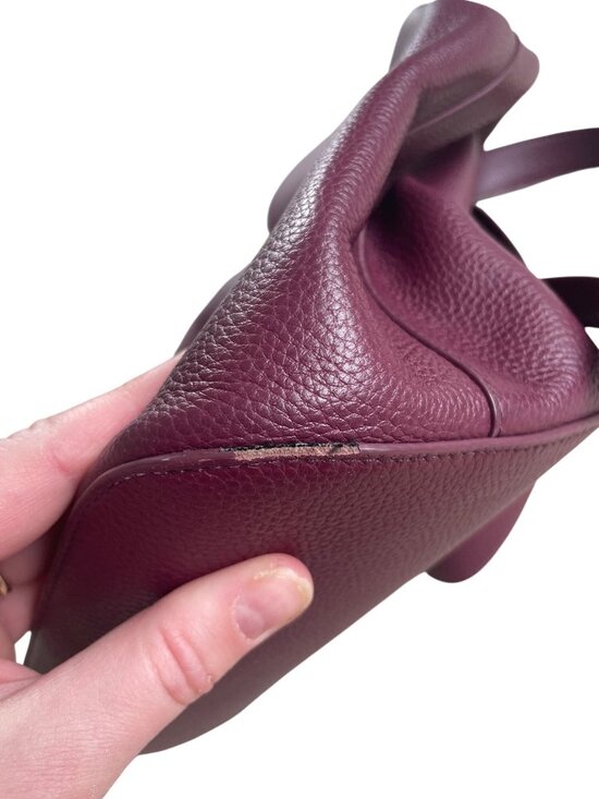 Draper James 100% Leather Pebbled Textured Lined Backpack Preppy Plum Purple main image 10